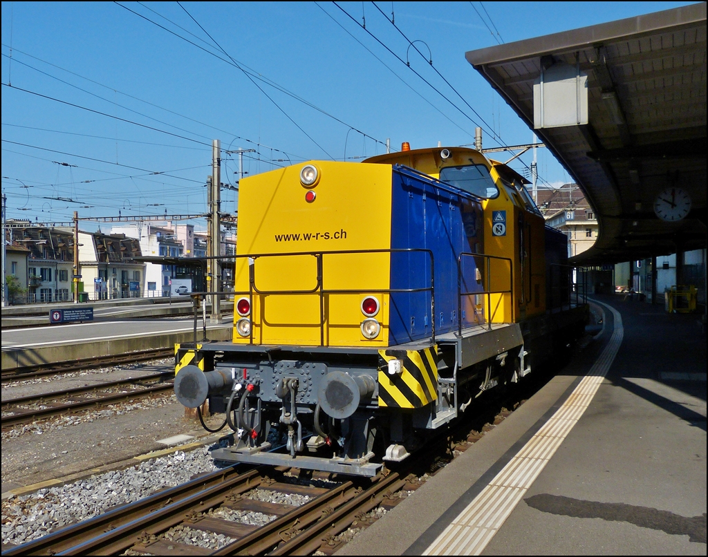Am 847 905-7 der WRS (Widmer Rail Services AG) durchfhrt am 29.05.2012 den Bahnhof von Lausanne. (Hans)