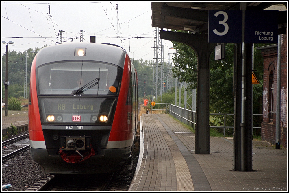 DB Regio 642 191 mit der RB nach Loburg (DB Regio AG Magdeburg, gesehen Biederitz 09.08.2010)