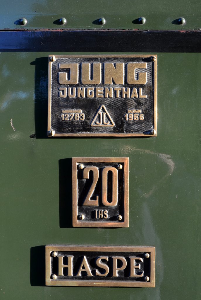 Detailaufnahme zur  Jung  Lokomotive, Fabriknummer 12783. (30.09.2012)