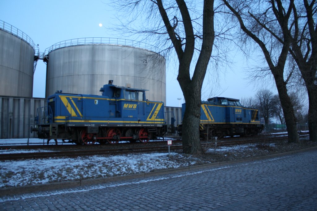 MWB V662 und MWB V1201 Abgestellt am 05.02.2012 in Hamburg Waltershof.