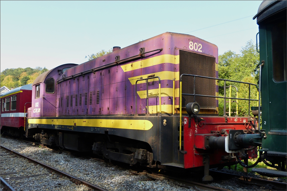  EX CFL 802 (im Besitz des PFT) eingereiht zwischen Wagen im Bahnhof Dorinne – Durnal, aufgenommen am 19.09.2020. 