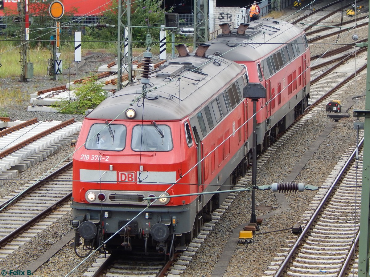 218 376-2 in Hamburg Hauptbahnhof am 23.07.2015