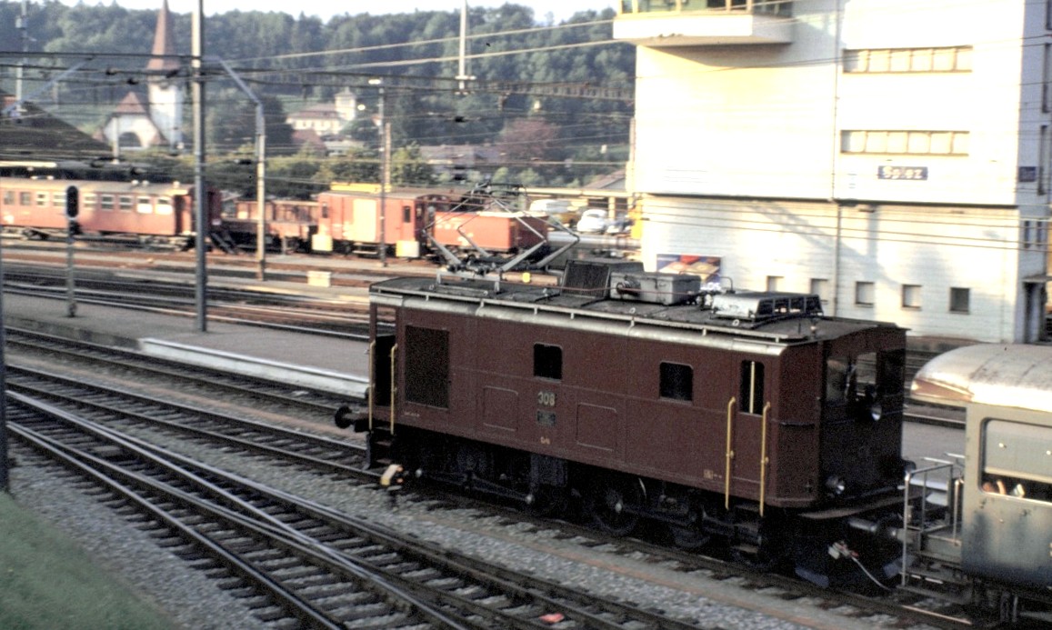 BLS Ce 4/4 Nr.308 in Spiez am 08.09.1980.