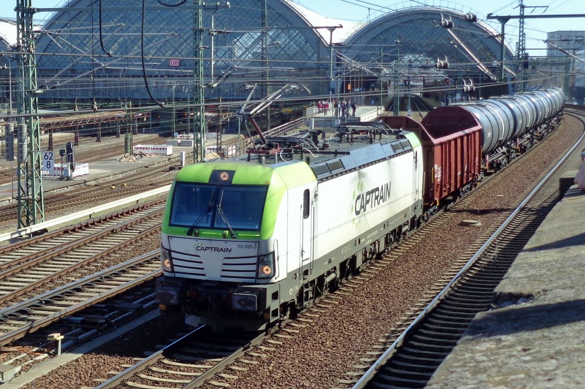 Captrain 193 295 durchfahrt am7 April 2018 Dresden Hbf.