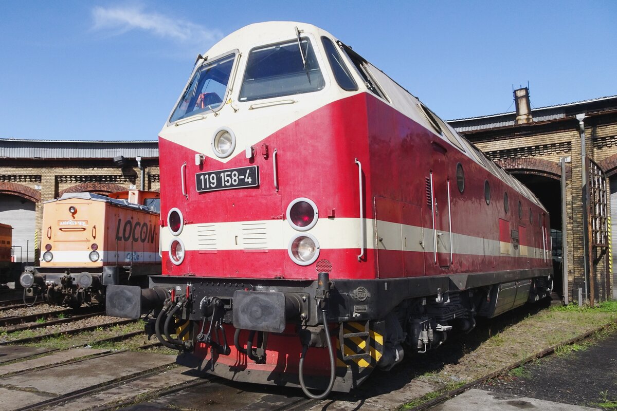 Ceaucescu's Rache 119 158 steht am 18 September 2022 ins Bw Berlin-Schöneweide.