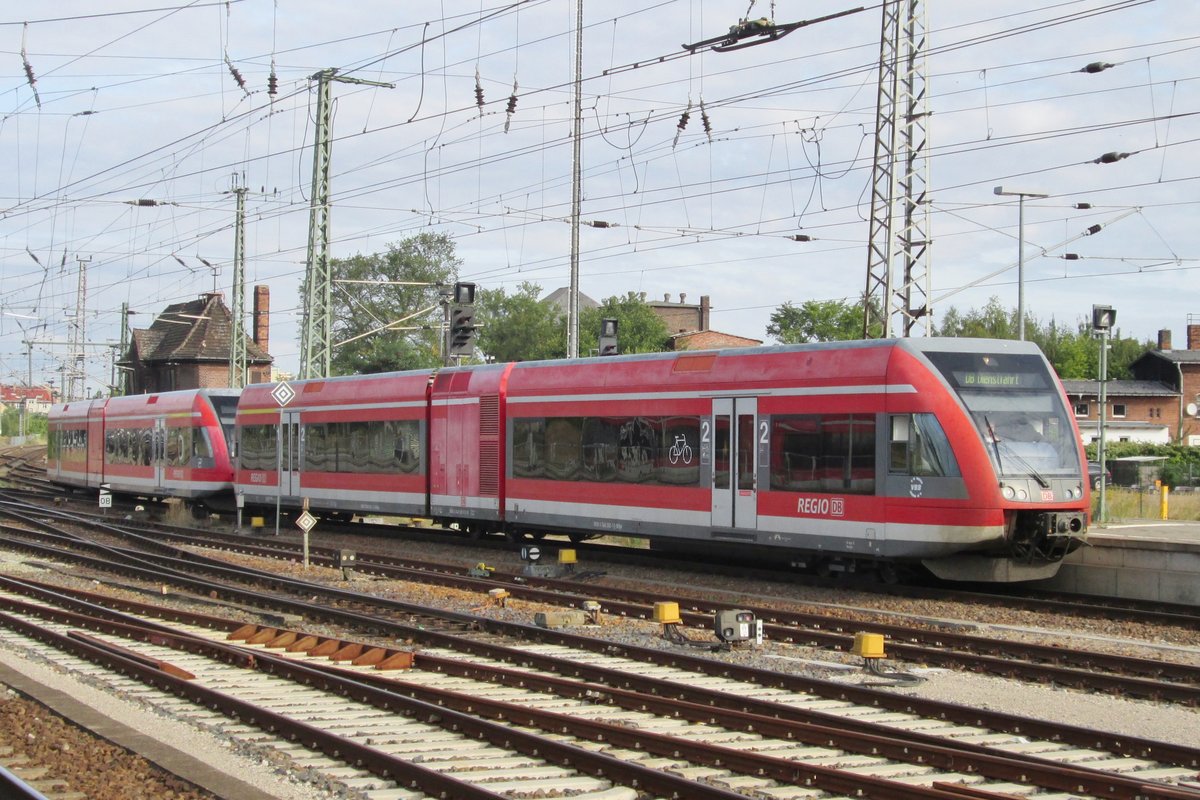 DB 646 005 treft am 17 September 2016 in Angermünde ein.