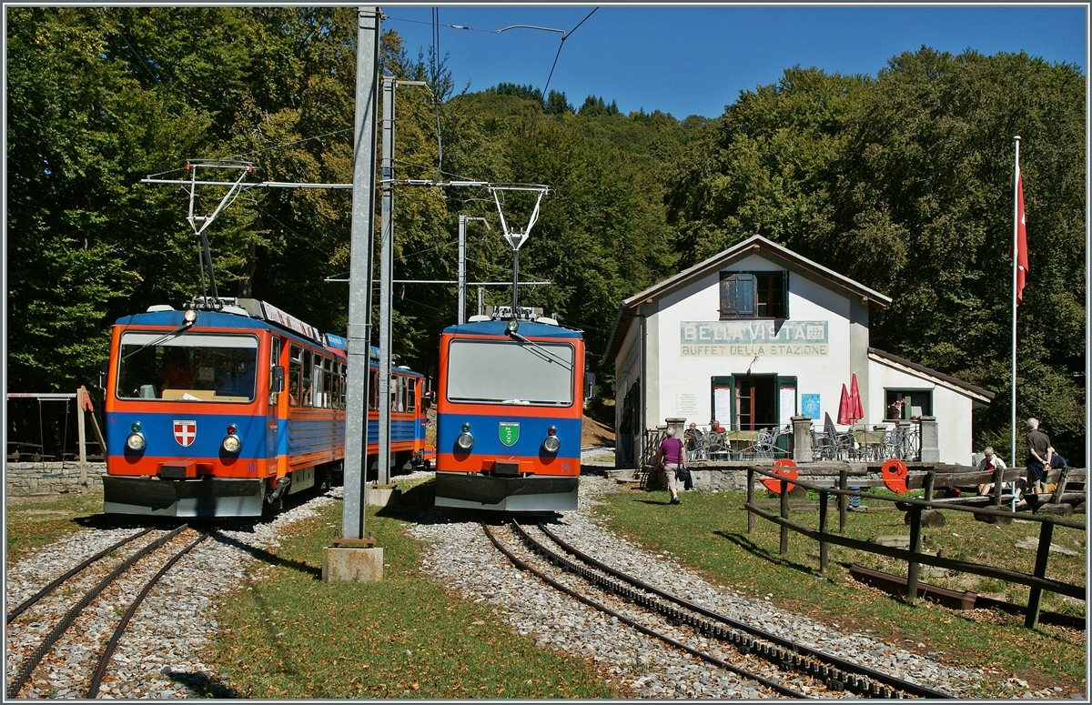 Die schön gelegene Kreuzungsstation Bellavista der Monte Generoso Bahn.
13. Sept. 2013