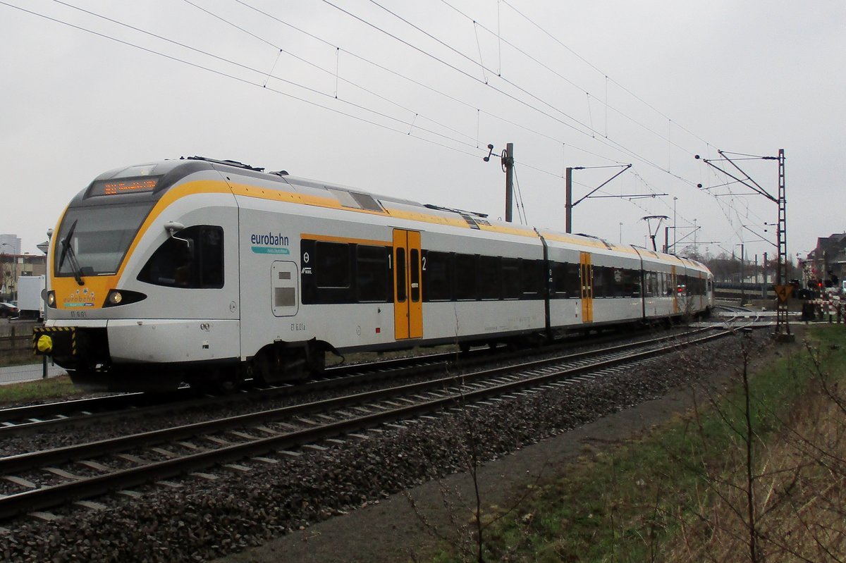 EuroBahn ET6-01 verlässt Venlo am 18 März 2017.