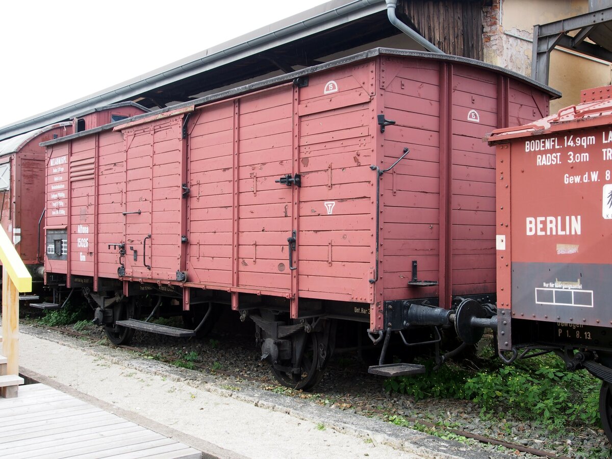 Gedeckter Güterwagen G 10 Gm Altona 15 026 im DB Museum Nürnberg am 17.08.2019.