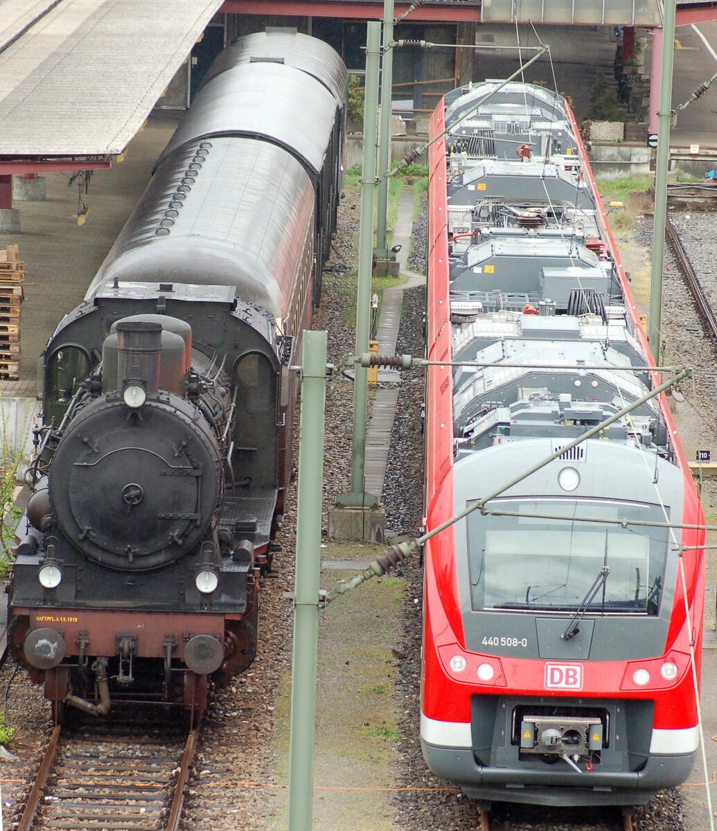 P 8 Nr.2455 und 440 008-1 in Ulm am16.04.2009.