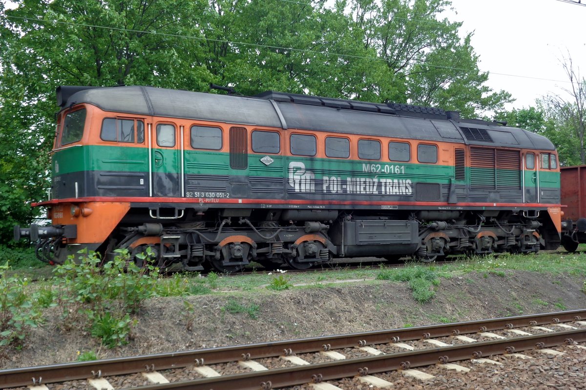 Pol-Miedz Trans M62-161 steht am 2 Mai 2018 in Jaworzyna Slaska.