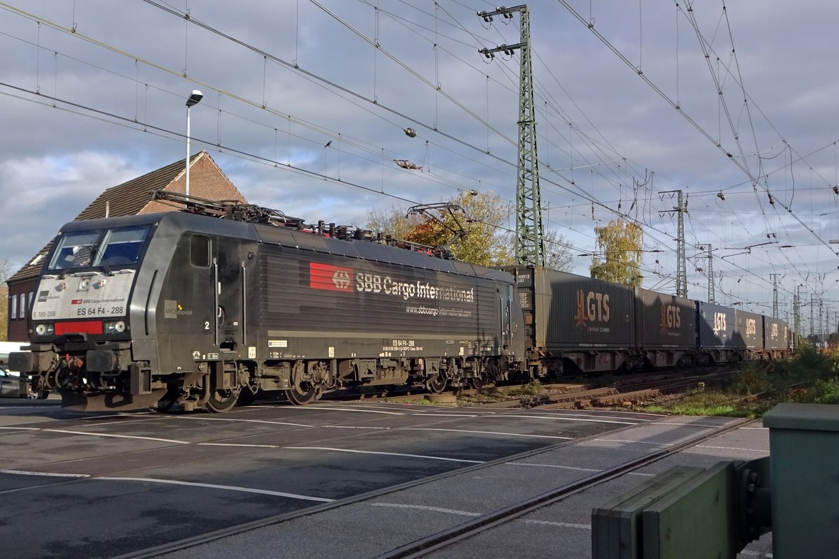 SBBCI 189 288 verlässt Emmerich am 8 November 2019.