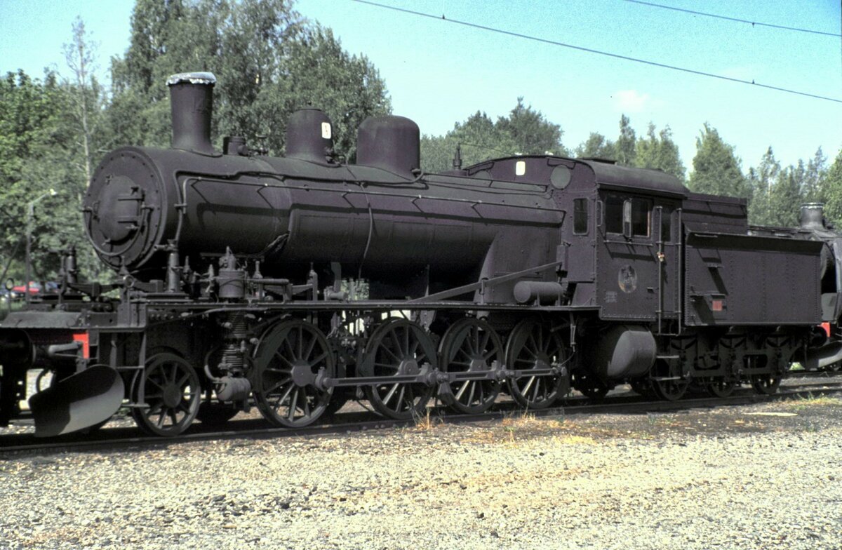 SJ Dampflok der Kriegsreserve Typ E (II), 1'D mit Innenzylindern im TGOJ Eisenbahnmaseum in Grängesberg am 02.08.1994.