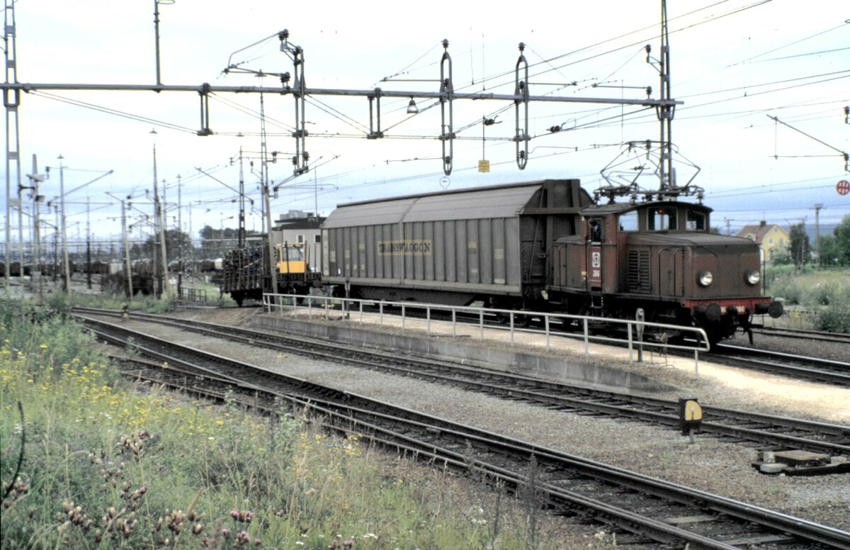 SJ Ub Nr.286 am Ablaufberg in Hallsberg am 10.08.1986.