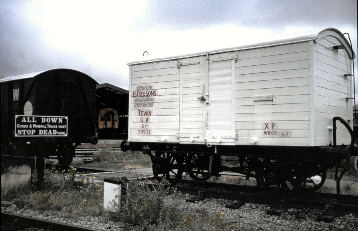 UK GWR historische Gterwagen No 79933 im Eisenbahnmuseum Didcot im August 1991.