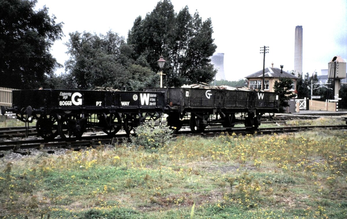 UK GWR offen historische Gterwagen No.80668 im Eisenbahnmuseum Didcot im August 1991.
