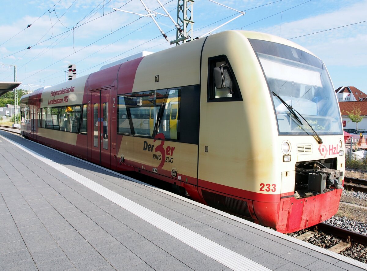 VT 233 (privater 650) der SWEG Hzl in Donaueschingen am 07.07.2019.