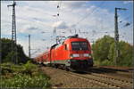 DB Regio 182 015-8 fuhr mit dem RE1 Frankfurt (Oder) am 08.09.2018 Richtung Magdeburg Elbbrücke
