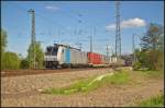 ERS Railways E 186 141-8 mit Container/KLV in Magdeburg Neustadt, 10.05.2015