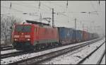 DB Schenker 189 009 mit Containerzug am 29.03.2013 in Nuthetal-Saarmund