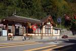 Der Bahnhof (Talstation) der Brienzer Rothorn Bahn, am 30.09.2011 in Brienz. Hier war am folgenden Tag das BB-Treffen.