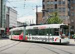 Straenbahn / Stadtverkehr; Augsburg;   GT 6 M Nr.603 von Adtranz -IF TEC Baujahr 1996, als Fahrschule am Knigsplatz in Augsburg am 27.05.2015.