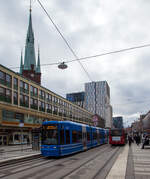 Straßenbahn Stockholm:  Der Triebwagen 2 der SL (AB Storstockholms Lokaltrafik), ein SL A34 bzw.