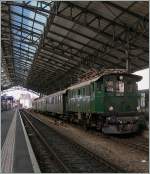 be-4-4 Die SMB Be 4/4 171 erreicht mit einem Extrazug von Basel nach Sion Lausanne.
27. Feb. 2012