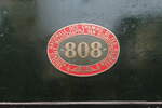 Verschiedene/825818/nummerschild-von-tramlok-808-fotografiert-am Nummerschild von Tramlok 808, fotografiert am 23 September 2023 ins Museum der CFV3V in Treignes.