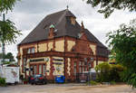   Der ehemalige Frstenbahnhof Bad Homburg Bad Homburg von der Straenseite am 11.08.2014.