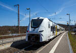 Der dreiteilige Siemens Mireo 463 050-5 / 863 050-1 / 463 550-4 (94 80 0463 050-5 D-DB / 94 80 0863 050-1 D-DB /94 80 0463 550-4 D-DB) der DB Regio AG fr die S-Bahn Rhein-Neckar fhrt am 22.04.2021