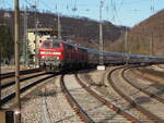 218 491-9 und eine Weitere 218 mit IC Allgäu 2013in Geislingen Steige am 21.02.2020.
