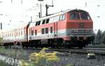 br-218-v-164-2/815556/218-137-8-city-bahn-bei-der 218 137-8 City Bahn bei der Jubilumsparade 150 Jahre Deutsche Eisenbahn in Nrnberg am 14.09.1985.
