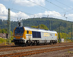   Die V 400.11 (92 80 1263 002-8 D-SGL), eine Voith Maxima 30CC, der SGL Schienen-Güter-Logistik GmbH, fährt am 10.09.2016 als Lz (solo) durch Betzdorf/Sieg in Richtung Köln.