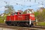   Die 294 671-3 (V90 remotorisiert), ex DB 294 171-7, ex DB 290 171-8, der DB Schenker Rail Deutschland AG kommt an 02.05.2015 solo, nach einem Einsatz, wieder in Kreuztal an.