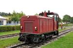 BR 399/786846/die-in-rumaenien-gebaute-diesellok-d Die in Rumänien gebaute Diesellok D 8 der UEF beim Albbähnle in Amstetten am 11.09.2022,