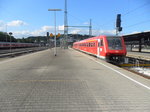 Der 611 021 fährt in Ulm hbf ein um sich an den bereits eingefahrenen 611 046 zu koppeln und mit ihm dann den Ire 3216 nach Löffingen zu fahren.