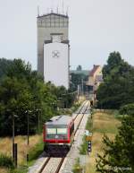 DB Regio 628 + 928 426 als RB 59722 Neufahrn - Bogen bei der Einfahrt in Geiselhring, Gubodenbahn KBS 932 Neufahrn - Bogen, fotografiert am 20.06.2012
