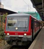 . Der DB Trabi 628/928 489 stand am 03.11.2014 im Trierer Hauptbahnhof und hat uns etwas spter pnktlich nach Luxembourg gebracht. (Hans)