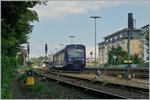 Von Aulenendorf kommend verlässt ein BOB VT 650 den Bahnhof Friedrichshafen Stadt Richutung Friedrichshafen Hafen.
16. Juli 2016