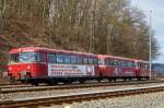 
Die Brexbachtalbahn e.V. machte am 13.03.2016 eine Große Westerwaldrundfahrt (Siershahn – Altenkirchen – Hachenburg – Westerburg – Limburg – Montabaur – Siershahn) mit dem Schienenbus der Baureihe VT798. Hier beim Halt in Westerburg, die Fahrgäste waren zu Besuch im Eisenbahnmuseum.

Die Schienenbusgarnitur bestand (von links nach rechts) aus:
Dem VT 798 818-1 (98 80 0798 818-1 D-PBE), eingestellt von der Pfalzbahn Eisenbahnbetriebsgesellschaft mbH (Eigentümer DB Museum, Nürnberg), ex DB VT 98 9818, Eigentümer ist das DB Museum, Nürnberg. Der Verbrennungstriebwagen wurde 1962 von MAN unter der Fabriknummer 146600 gebaut.

Dem Beiwagen VB 998 250-5 (95 80 0998 250-4 D-PBE) der Pfalzbahn Eisenbahnbetriebsgesellschaft mbH, ex DB VB 98 2250. Der Beiwagen ist ein echter Uerdinger, er wurde 1960 von der Waggonfabrik Uerdingen AG in Krefeld-Uerdingen unter der Fabriknummer 66957 gebaut.

Dem Steuerwagen VS 998 880-9 (95 80 0998 880-8 D-OEF) der Oberhessische Eisenbahnfreunde, DB VS 98 280. Der Steuerwagen wurde 1959 von Waggon- und Maschinenbau GmbH, Donauwörth (WMD) unter der Fabriknummer 1412 gebaut.

Der Motorwagen (VT = Verbrennungstriebwagen) wird von zwei Diesel-Unterflurmotoren des Typs Büssing U 10 der Büssing AG, mit einer Leistung von  je 110 kW (150 PS) angetrieben. Die Leistungsübertagung erfolgt über ZF Sechs-Gang-Getriebe mechanisch auf die Achsen.

Die einzelnen Wagen haben im Laufe ihres Betriebslebens zahllose unterschiedliche Nebenbahnen befahren haben, von denen heute teilweise allenfalls noch ein Bahndamm auszumachen ist.
