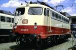 br-113-ex-db-112-ex-e-1012/741293/112-500-4-bei-der-ausstellung-100 112 500-4 bei der Ausstellung 100 Jahre Elektrische Lokomotiven in München Freimann am 25.05.1979.
