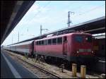 br-115-db-autozug/485877/115-205-7-als-ec-in-stralsund 115 205-7 als EC in Stralsund im Juni 2014