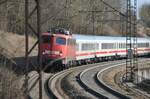 br-115-db-autozug/794158/115-459-0-mit-ic-wagen-auf 115 459-0 mit IC Wagen auf der Geislinger Steige am 20.03.2012.