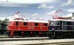 E 19 01 und E 19 12 bei der Ausstellung 100 Jahre elektrische Lokomotive in München Freimann am 25.05.1979.
