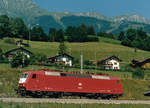 BLS/DB: Am Jubiläumsfest 75 Jahre BLS war die DB in Frutigen im Jahre 1988 mit einer Lok der BR 120 vertreten.