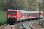 br-143-ex-dr-243/794041/143-627-8-mit-nahverkehrszug-auf-der 143 627-8 mit Nahverkehrszug auf der Geislinger Steige am 20.04.2009.