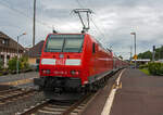br-1461-traxx-p160-ac1/761923/die-146-119-3-91-80-6146 Die 146 119-3 (91 80 6146 119-3 D-DB) als Schublok mit dem RE 30 'Main-Weser-Express' (Frankfurt (Main) Hdf - Gießen - Marburg Hbf - Treysa - Kassel Hbf) am 25.08.2014 im Bahnhof Treysa.

Die TRAXX P160 AC1 wurde 2004 von Bombardier in Kassel unter der Fabriknummer 34018 gebaut und an die DB Regio geliefert. 
