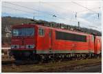 Die 155 206-6 (ex DR 250 206-0) der DB Schenker Rail Deutschland AG abgestellt am 19.01.2014 in Kreuztal.