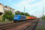 Wefensleben, 21.05.2014 19:25 Uhr - Metrans 185 511 mit Containerzug nach Westen